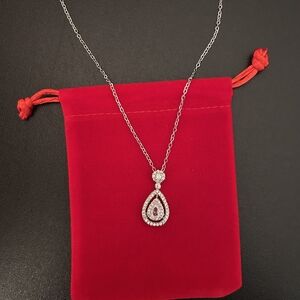 925 Silver Necklace with Teardrop Pendant